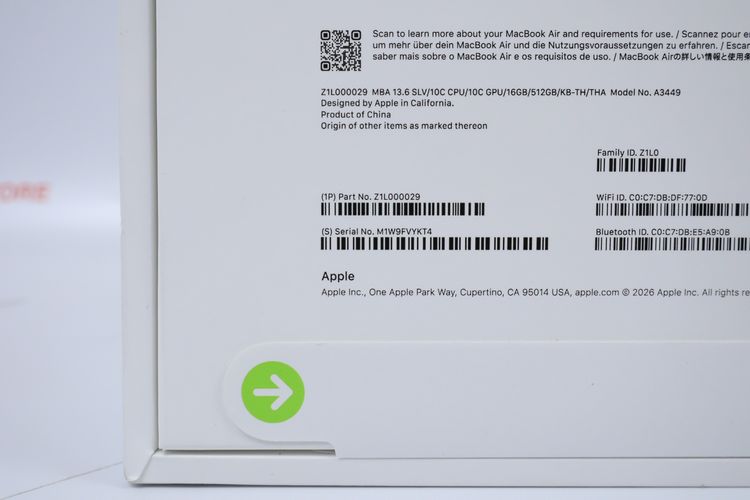 MacBook Air M5 13" 16.512GB GPU10 ย้ำ GPU10 รูปที่ 6