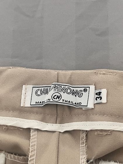 กางเกงขาเต่อผ้าชิโน่ Chino เนื้อผ้า Cotton Premium ผ้ายืดเบาสบาย ความยาว 35“ ทรงกระบอกเล็ก สีเบจ รูปที่ 4