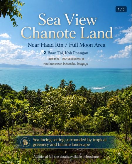Sea View Chanote Land near Haad Rin  Near Full Moon Area, Koh Phangan รูปที่ 2
