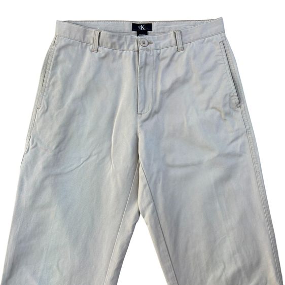 กางเกง CK Calvin Klein Mens Beige Flat Front Chino Pants 4Pockets 30x32 รูปที่ 3