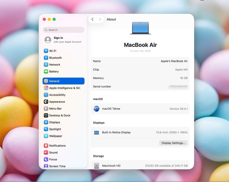 MacBook Air 13.6-inch M4 2025 Ram16GB SSD256GB SkyBlue apple care 29 April 2027  รูปที่ 12