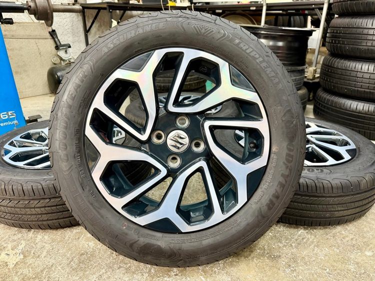 16" ล้อแม็ก SUZUKI SWIFT ขอบ 16” ถอดป้ายแดง ยาง GOODYEAR 195-60R16 ปี 25 ตุ่มหน้ายางยังอยู่ครบ