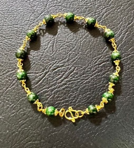 สร้อยข้อมือหยกพม่าแท้ทอง 18k