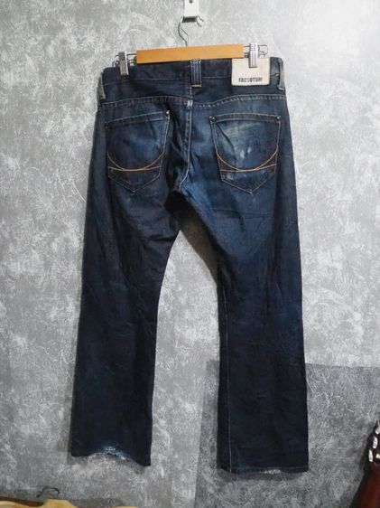 FACTOTUM Kuroki Denim Jeans Red Lines Made in Japan Mens Bootcut Size 30 waist รูปที่ 6