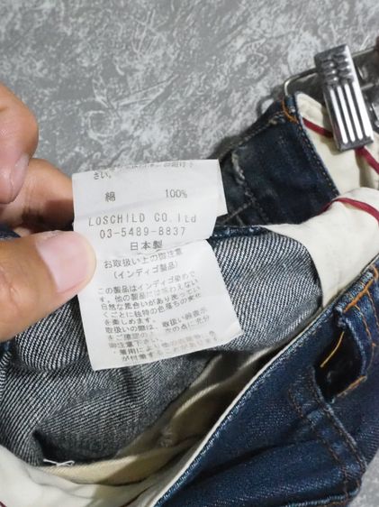 FACTOTUM Kuroki Denim Jeans Red Lines Made in Japan Mens Bootcut Size 30 waist รูปที่ 15