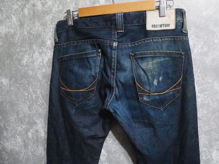 FACTOTUM Kuroki Denim Jeans Red Lines Made in Japan Mens Bootcut Size 30 waist รูปที่ 8