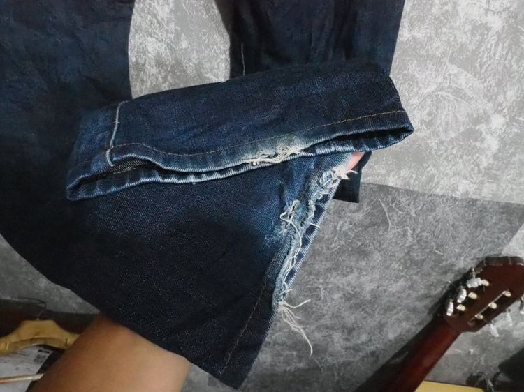 FACTOTUM Kuroki Denim Jeans Red Lines Made in Japan Mens Bootcut Size 30 waist รูปที่ 10