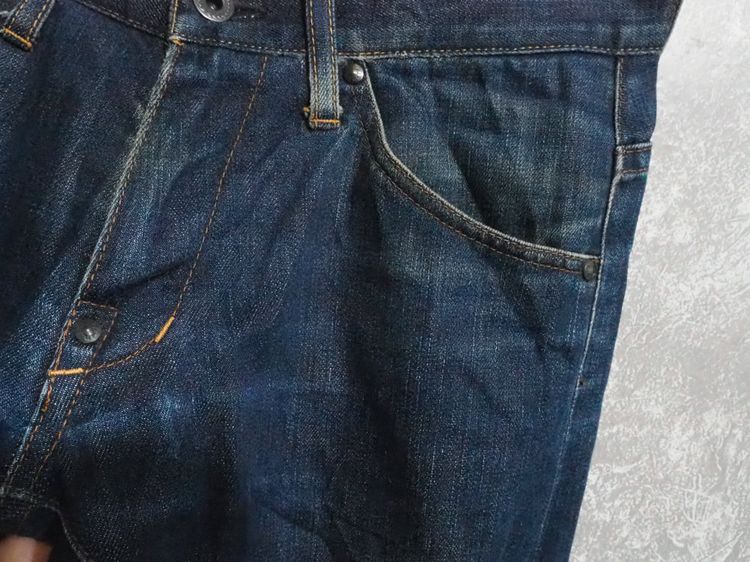 FACTOTUM Kuroki Denim Jeans Red Lines Made in Japan Mens Bootcut Size 30 waist รูปที่ 5