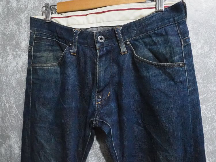 FACTOTUM Kuroki Denim Jeans Red Lines Made in Japan Mens Bootcut Size 30 waist รูปที่ 2