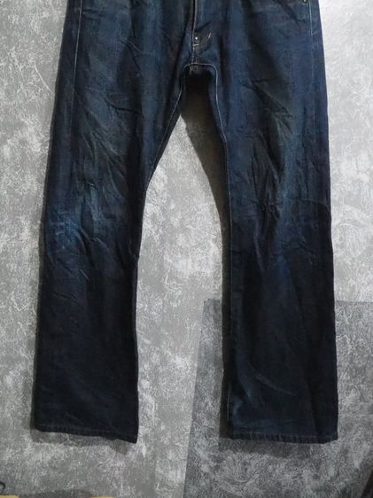 FACTOTUM Kuroki Denim Jeans Red Lines Made in Japan Mens Bootcut Size 30 waist รูปที่ 3