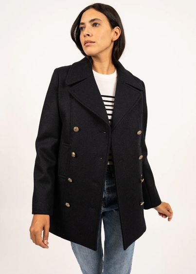 Saint James VOILURE II Classic Peacoat Women Size 40