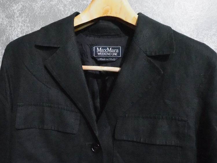 Vintage Max Mara Weekend Line linen safari jacket Size 4 usa รูปที่ 2