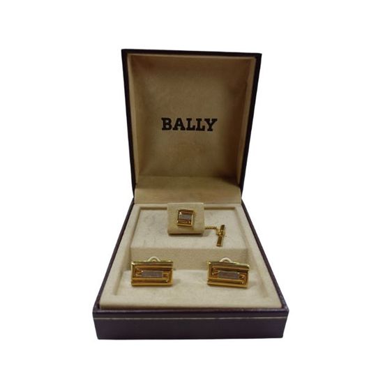 📌Cufflinks คัฟลิงค์ Tie tack เข็มกลัดติดเนคไท แบรนด์  BALLY แท้ 📌