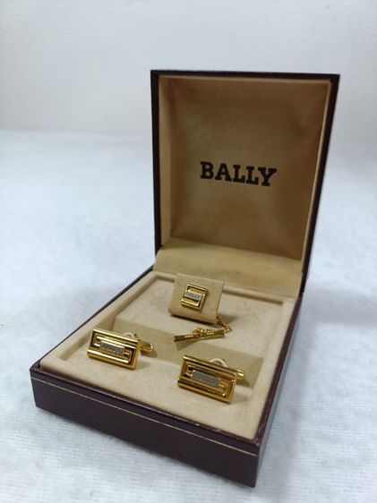 📌Cufflinks คัฟลิงค์ Tie tack เข็มกลัดติดเนคไท แบรนด์  BALLY แท้ 📌 รูปที่ 2