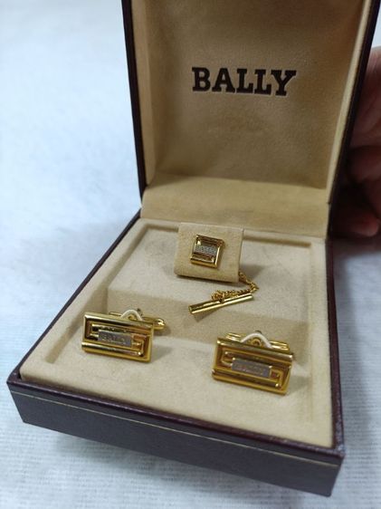 📌Cufflinks คัฟลิงค์ Tie tack เข็มกลัดติดเนคไท แบรนด์  BALLY แท้ 📌 รูปที่ 3