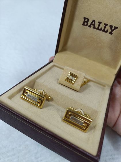 📌Cufflinks คัฟลิงค์ Tie tack เข็มกลัดติดเนคไท แบรนด์  BALLY แท้ 📌 รูปที่ 4