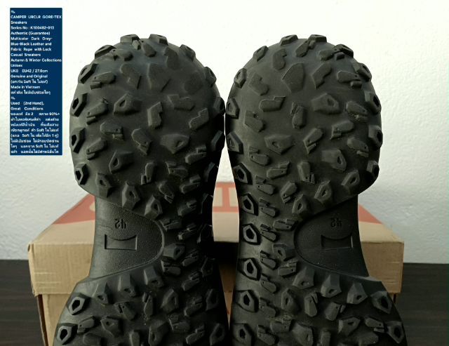 CAMPER URCLR GORE-TEX Sneakers, Unisex 8UK 42EU(27.0cm) ของแท้ มือ 2 สภาพเยี่ยม, รองเท้า CAMPER ผ้าใบผสมหนังแท้ พื้นเต็ม เชือกดึงรัด สวยมาก รูปที่ 12