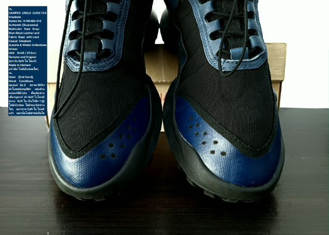 CAMPER URCLR GORE-TEX Sneakers, Unisex 8UK 42EU(27.0cm) ของแท้ มือ 2 สภาพเยี่ยม, รองเท้า CAMPER ผ้าใบผสมหนังแท้ พื้นเต็ม เชือกดึงรัด สวยมาก รูปที่ 7