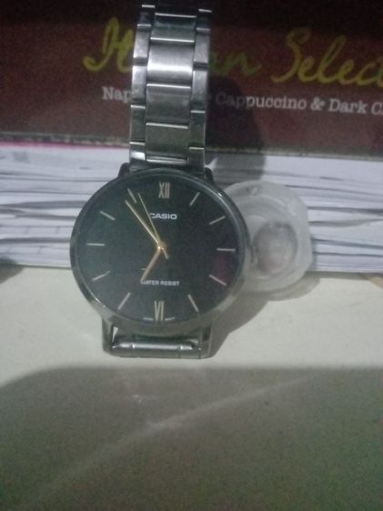สแตนเลส เงิน นาฬิกาข้อมือ Casio รุ่น MTP-VT01D-1B 