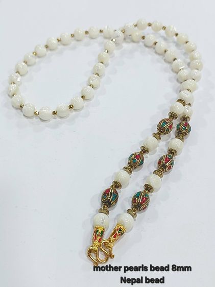 สร้อยคล้องพระหินมงคลคละแบบ 8 มิล nepal bead ยาว 25 นิ้ว รูปที่ 8
