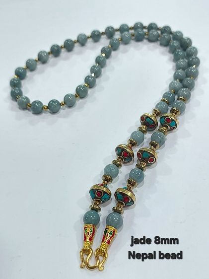 สร้อยคล้องพระหินมงคลคละแบบ 8 มิล nepal bead ยาว 25 นิ้ว รูปที่ 2