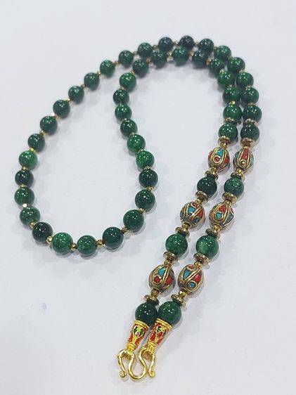 สร้อยคล้องพระหินมงคลคละแบบ 8 มิล nepal bead ยาว 25 นิ้ว รูปที่ 11