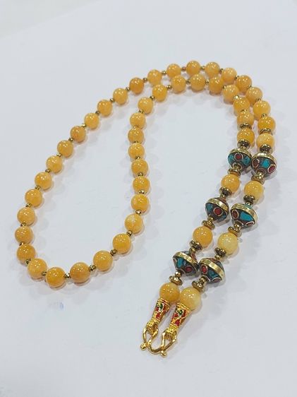 สร้อยคล้องพระหินมงคลคละแบบ 8 มิล nepal bead ยาว 25 นิ้ว รูปที่ 10