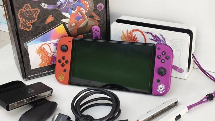 เครื่องเกมส์นินเทนโด เชื่อมต่อไร้สายได้ Nintendo Switch OLED Pokémon Scarlet  Violet Edition ลิมิเต็ด ครบกล่อง พร้อมเล่น