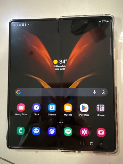 Samsung Galaxy Z Fold 2 จอนอกร้าว แสดงผลครึ่งจอ ยกกล่อง จอในปกติ กางได้สุด รูปที่ 3
