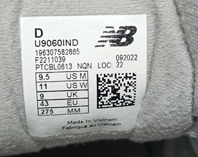 ขายถูก New Balance U9060HMS สีขาวตัดเขียว นิยม size 41.5-260cm สภาพสวย ของแท้ รูปที่ 16