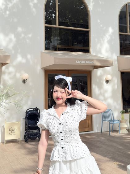 เสื้อแขนตุ๊กตาลาย Polka Dot รูปที่ 2
