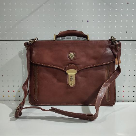 🔥Vintage Tonino Lamborghini Genuine Leather Briefcase Brown Classic Messenger Bag