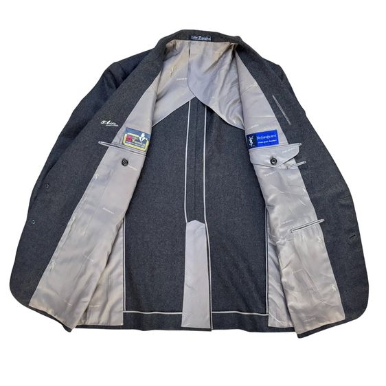 สูท Yves Saint Laurent Gray Blazer Wool Charcoal Grey Suit รูปที่ 10