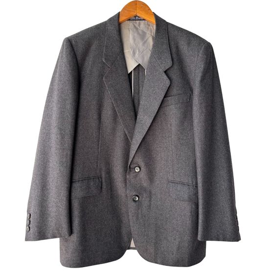 อื่นๆ เบลเซอร์ เทา แขนยาว สูท Yves Saint Laurent Gray Blazer Wool Charcoal Grey Suit
