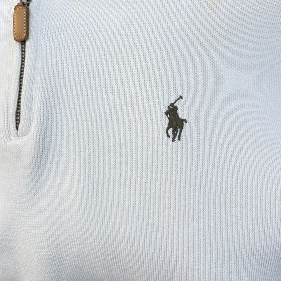 เสื้อฮาฟซิป Polo Ralph Lauren Quarter-Zip Pullover-สีครีมลาเต้ Size S  รูปที่ 6
