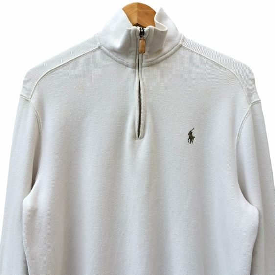 เสื้อฮาฟซิป Polo Ralph Lauren Quarter-Zip Pullover-สีครีมลาเต้ Size S  รูปที่ 3