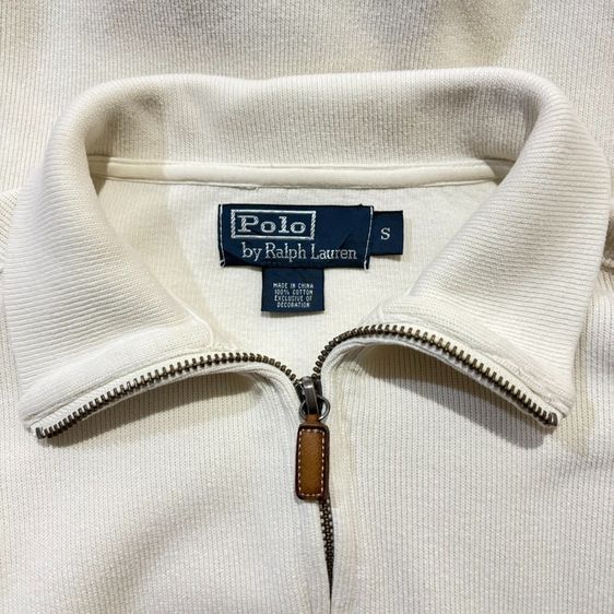 เสื้อฮาฟซิป Polo Ralph Lauren Quarter-Zip Pullover-สีครีมลาเต้ Size S  รูปที่ 7