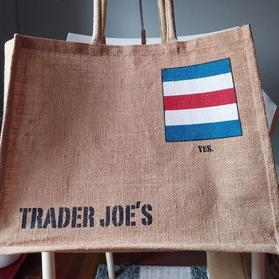 ไม่ระบุ น้ำตาล อื่นๆ Trader Joe’s BURLAP Nautical Flag “C Charlie" Jute Tote Bag
