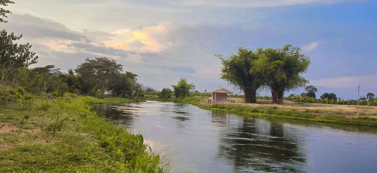 โอกาสทองสำหรับที่พักริมเเม่น้ำเพชรบุรีที่ดินติดแม่น้ำเพชรบุรี วิวเขา ความสงบ ธรรมชาติ มีต้นไม้ใหญ่ให้ความร่มรื่นและน้ำใส หินเล็กป่นทราย