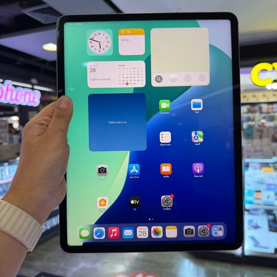 Apple 256 GB iPad Pro 12.9 256GB Gen5 M1 ใส่ซิม(CellularและWiFi) สีดำ เครื่องศูนย์ โมเดลTH สภาพสวยมากๆ จอ12.9นิ้ว รองรับ5G 🔥🔥