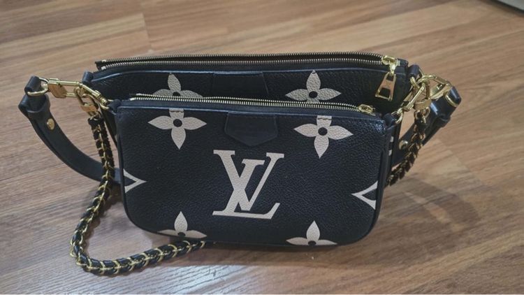 หญิง ดำ หนังแท้ Louis Vuitton กระเป๋า LOUSI VUITTON 