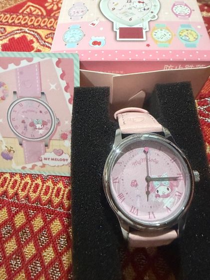 ชมพู หนัง นาฬิกา mymelody งานซาริโอแท้