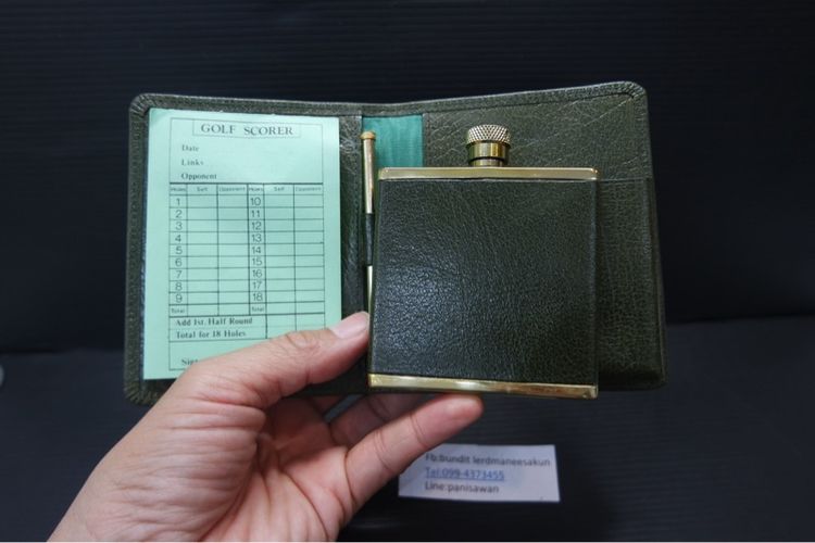 ชุดสมุดจดสกอร์กอล์ฟพร้อมขวดพก (Hip Flask) งานวินเทจ  รูปที่ 2