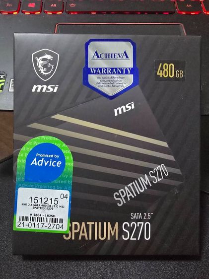 ที่เก็บข้อมูลและเมมโมรี่การ์ด SSD 480 GB SATA MSI SPATIUM S270 ใหม่ยังไม่แกะซีล ประกันยาวๆถึงปี 2573