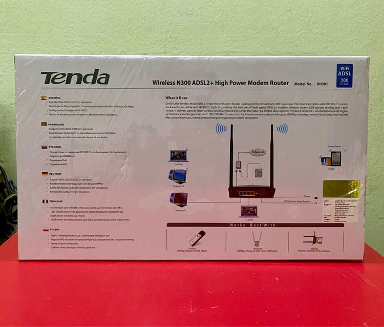 Tenda DH301 Wireless N300 ADSL2 High Power Modem Router สินค้าใหม่ รูปที่ 3