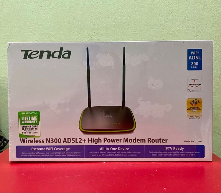 Tenda DH301 Wireless N300 ADSL2 High Power Modem Router สินค้าใหม่