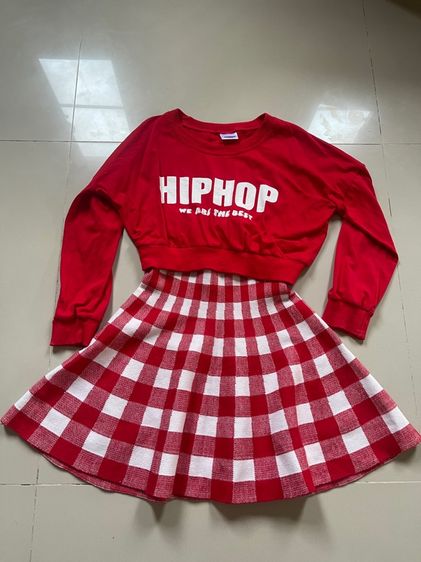 หญิง แดง XL ชุดเสื้อ-กระโปรง