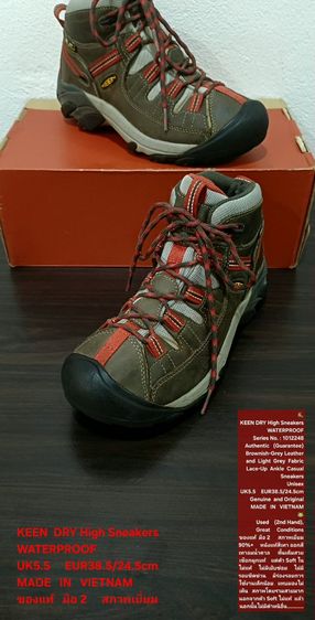 KEEN DRY High Sneakers, Unisex 5.5UK 38.5EU(24.5cm) Original ของแท้ มือ 2 สภาพใกล้เคียงของใหม่, รองเท้า KEEN หนังแท้ผสมผ้า พื้นเต็ม สวยมาก