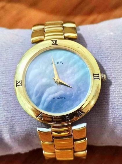 💞นาฬิกา ALBA หน้ามุกสวยเรือนสีทอง ระบบ2เข็ม หน้าปัดขนาด30 มิล 