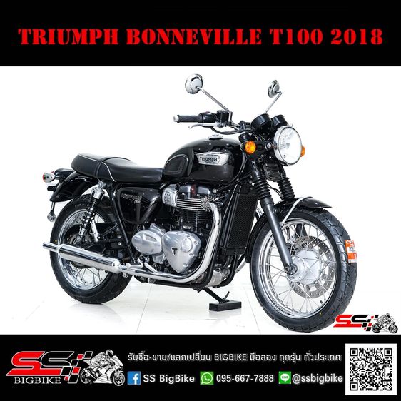 TRIUMPH BONNEVILLE T100 ปี2018 เจ้าของเดียว วิ่งน้อย รถสวยมาก ยางใหม่หน้าหลัง ราคาเล้าใจ